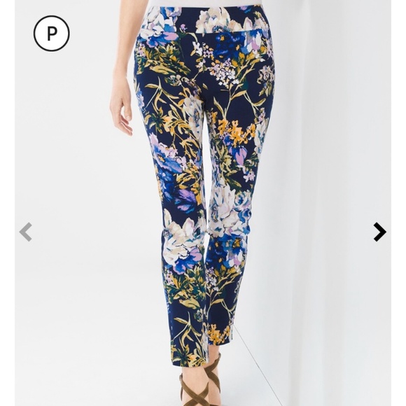 So Slimming Petite Brigitte Primavera‎  Floral slim  Ankle pants. Worn twice - Picture 4 of 8